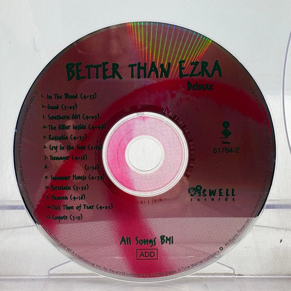 Better Than Ezra Deluxe CD Album 1995 61784-2 Alternative Rock Swell Records
